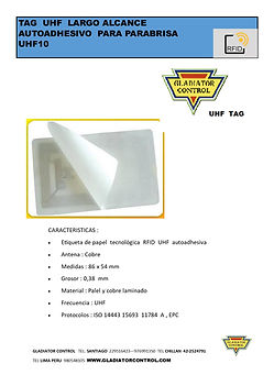 Sticker TAG UHF vehicular